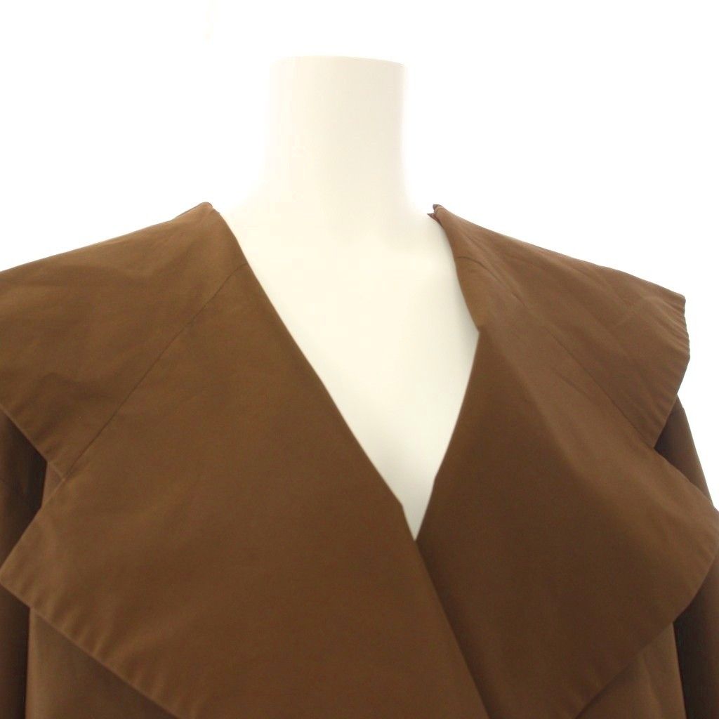Fendi Coat Long Double Logo Silk Brown 38 — view 4