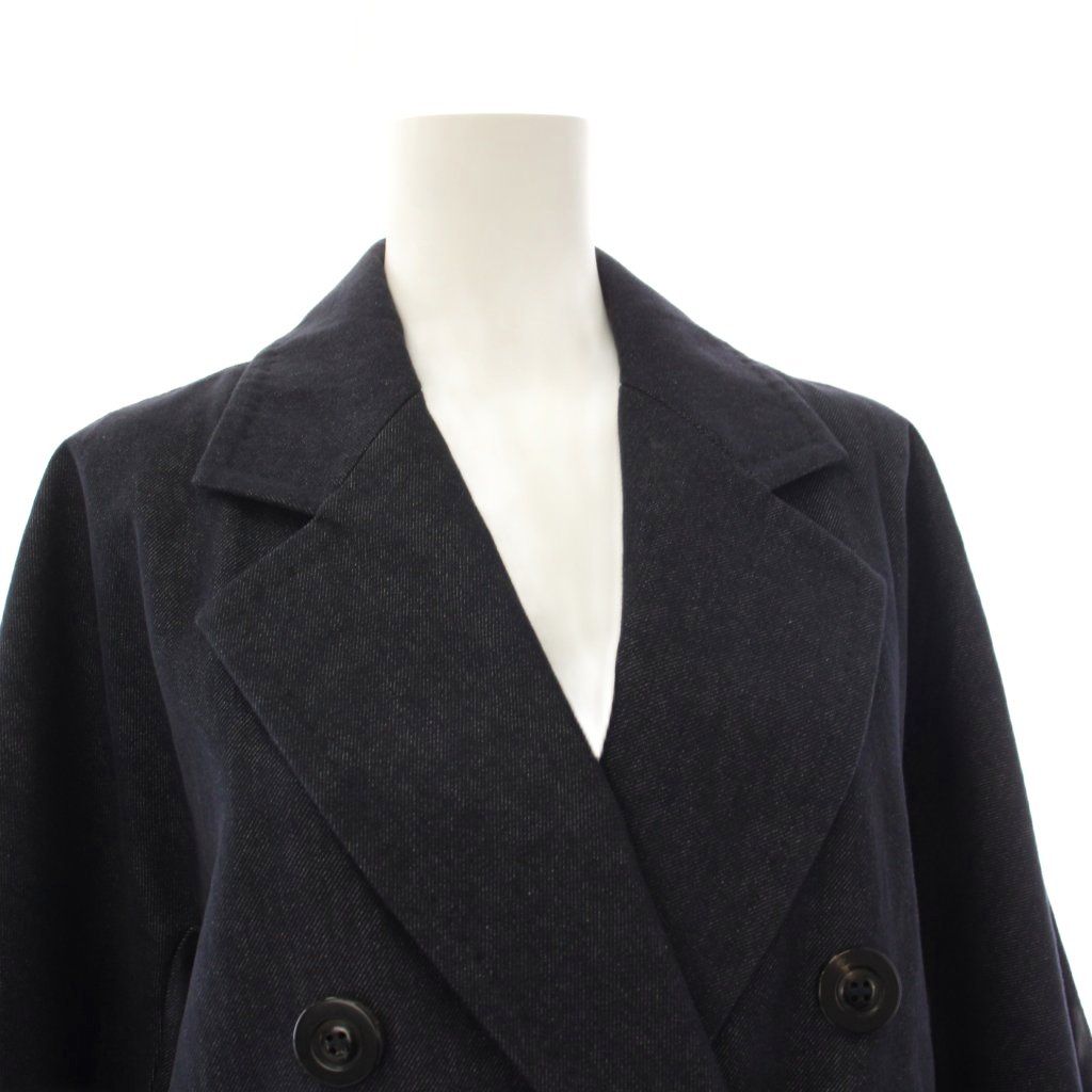 Max Mara Bacco Chesterfield Denim Coat Long Double Navy 36 — view 4