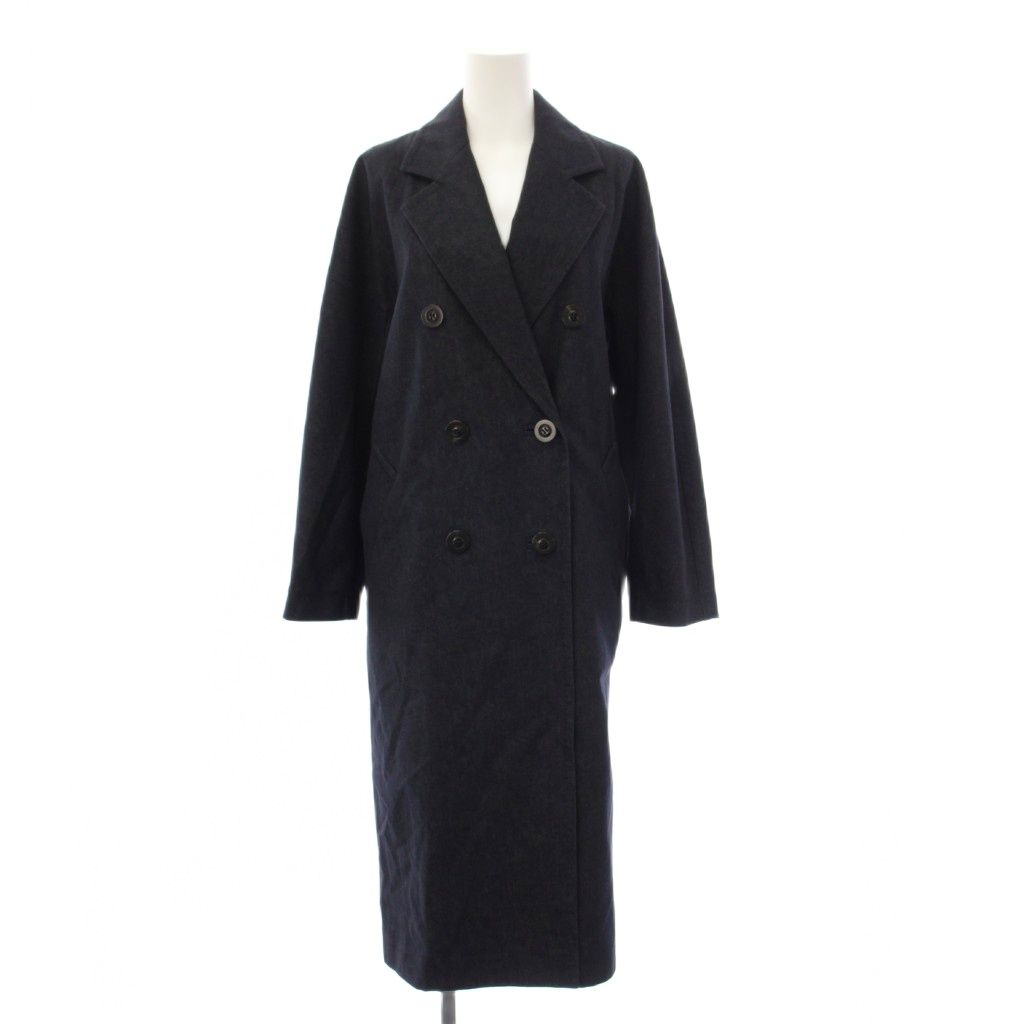 Max Mara Bacco Chesterfield Denim Coat Long Double Navy 36