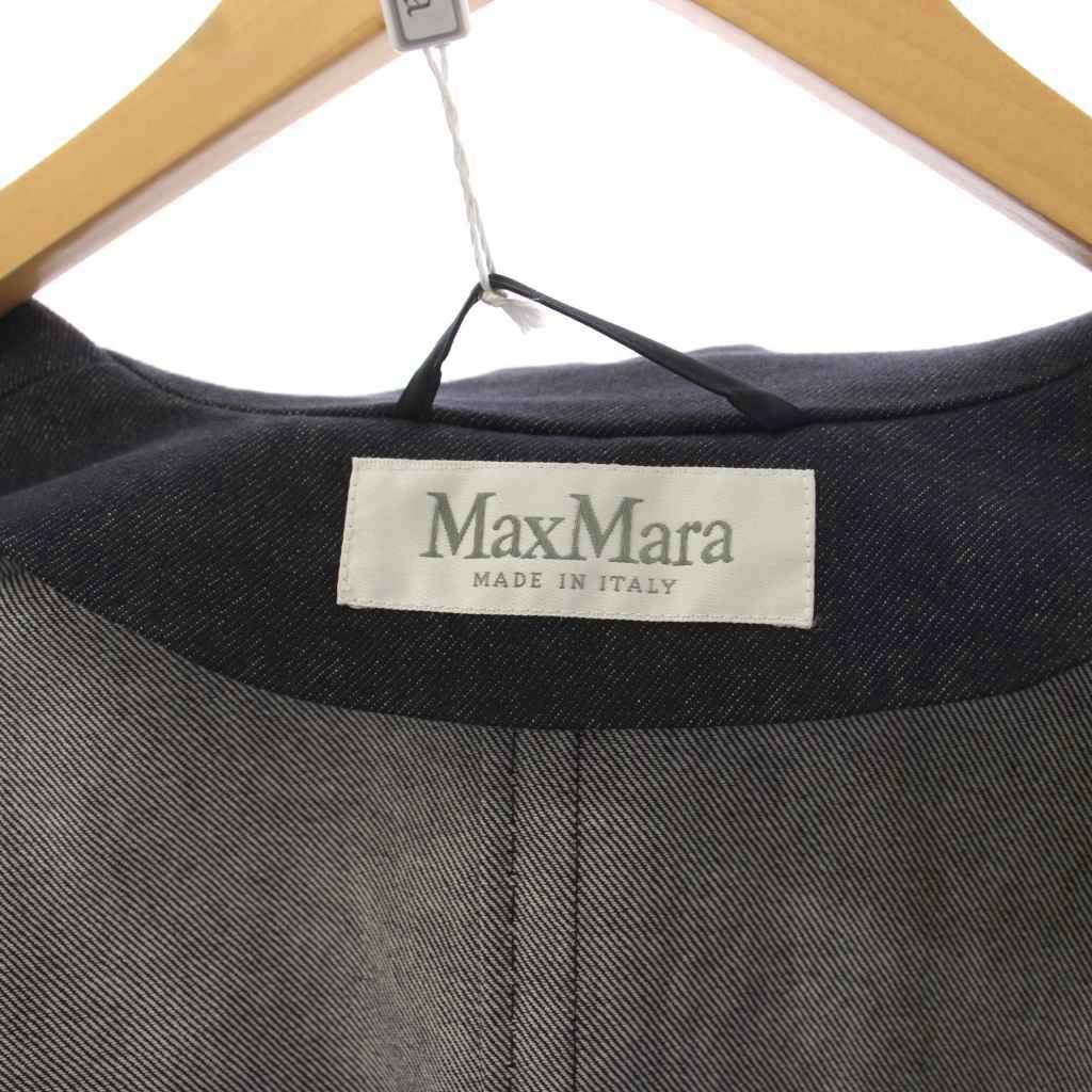 Max Mara Bacco Chesterfield Denim Coat Long Double Navy 36 — view 7