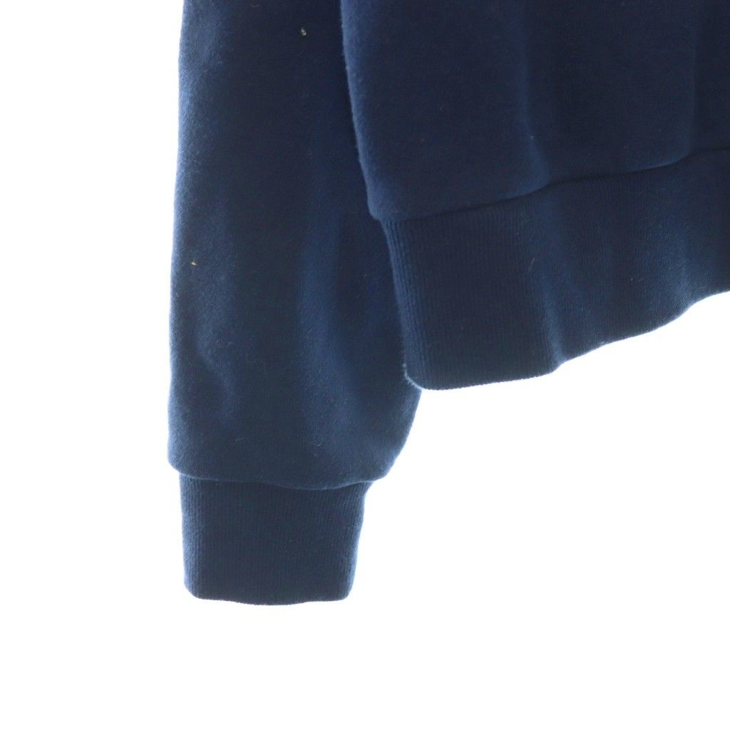 Celine Logo Print Cropped Sweatshirt Pullover Long Sleeve Navy S — view 4