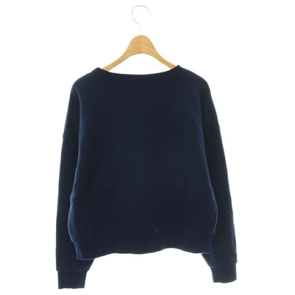 Celine Logo Print Cropped Sweatshirt Pullover Long Sleeve Navy S — view 2