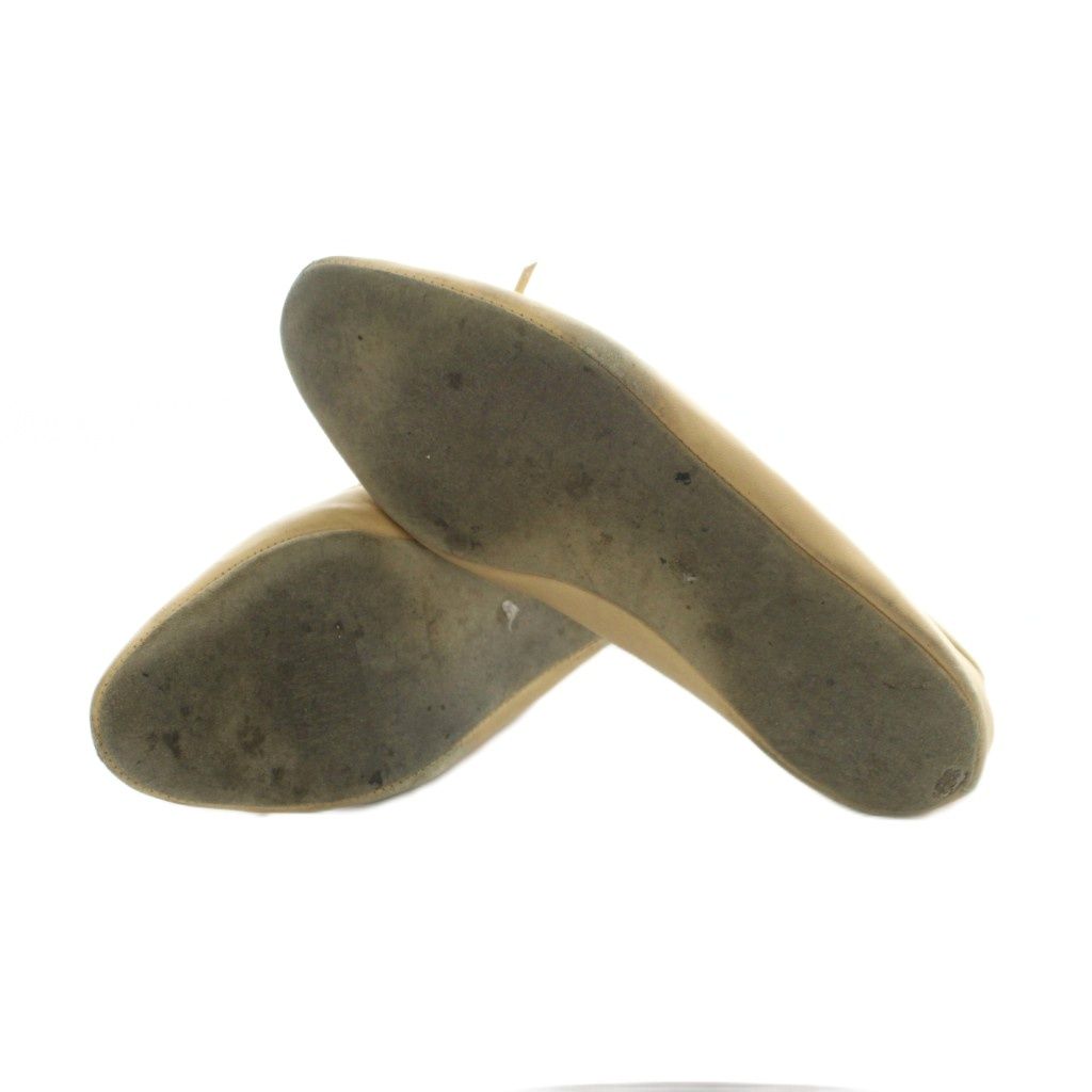 Chanel CC Logo Ballet Shoes Ribbon Leather Beige — view 6