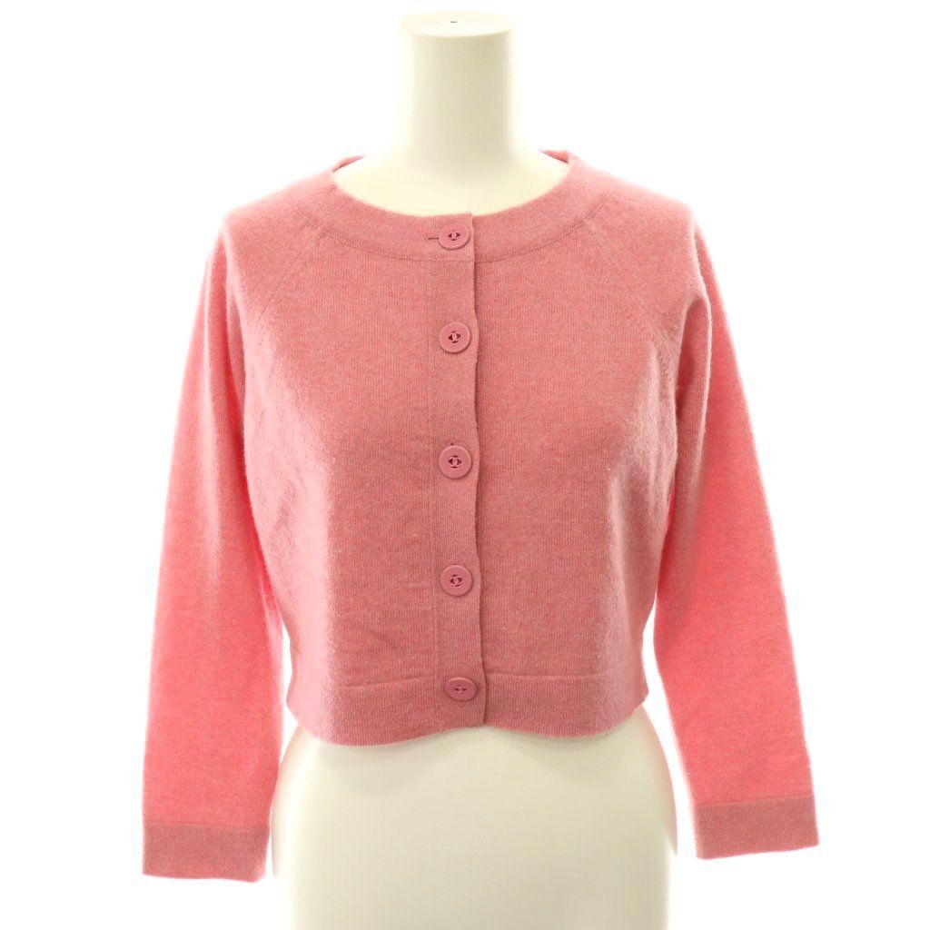 Chanel Cashmere CC Logo Button Cardigan Knit Long Sleeve Pink 36