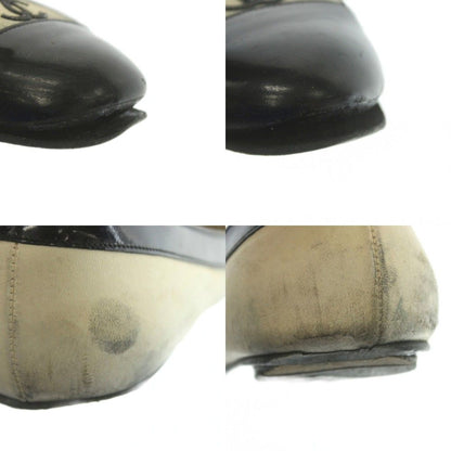Chanel Ballet Shoes CC Logo Bicolor Ivory Black — view 8