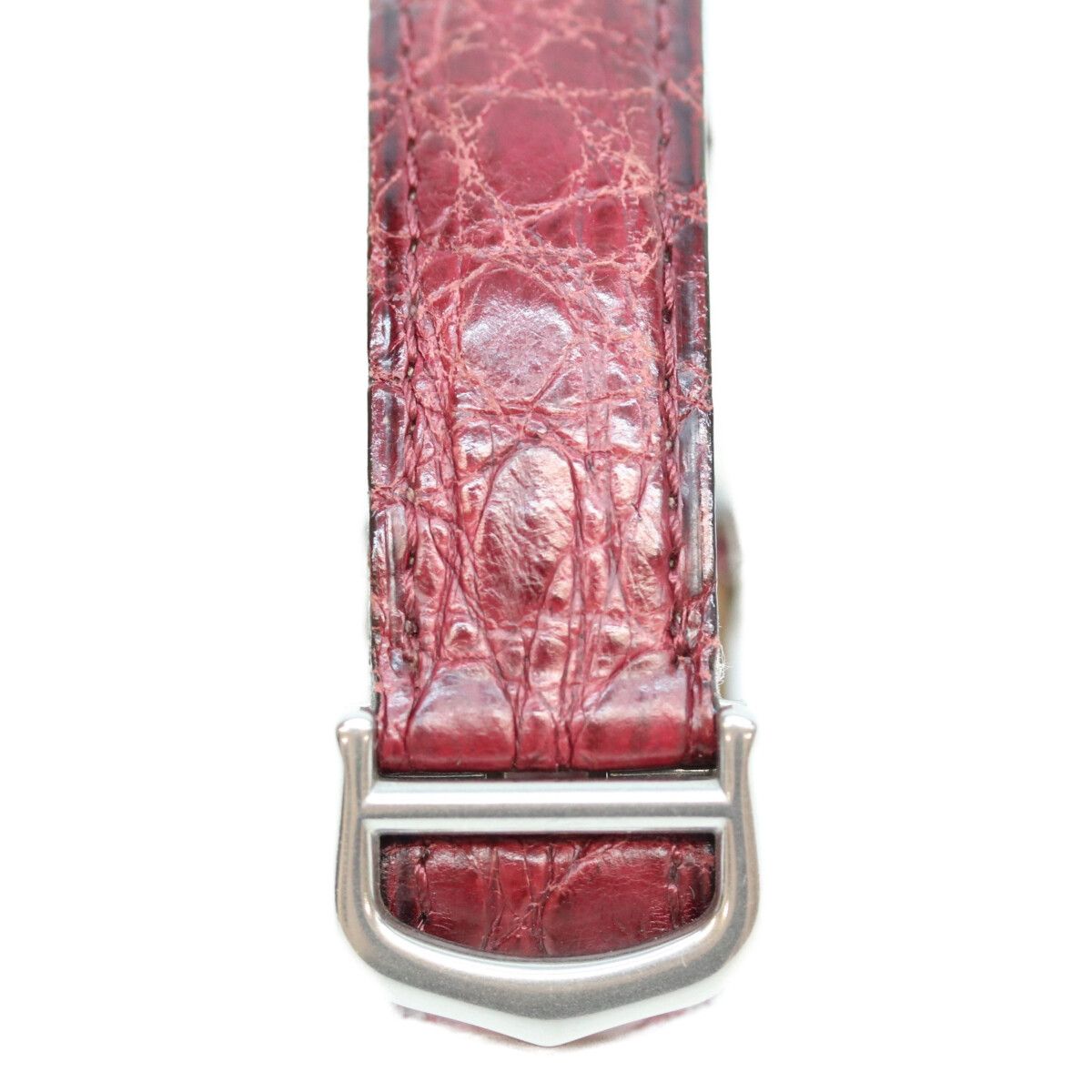 Cartier 925 Must Tank GM XL Date SS Croco White Roman Dial Watch — view 7