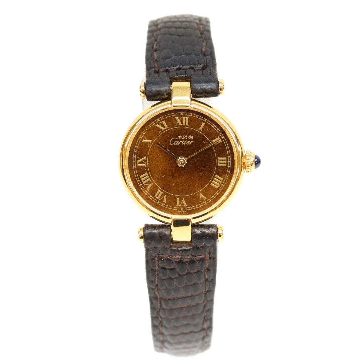 Cartier Must Vendome SM Vermeil Mahogany Brown Dial Watch — view 2