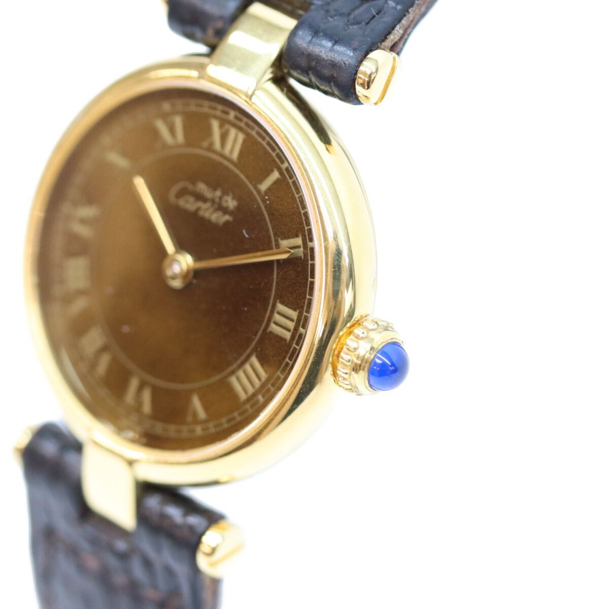 Cartier Must Vendome SM Vermeil Mahogany Brown Dial Watch — view 3