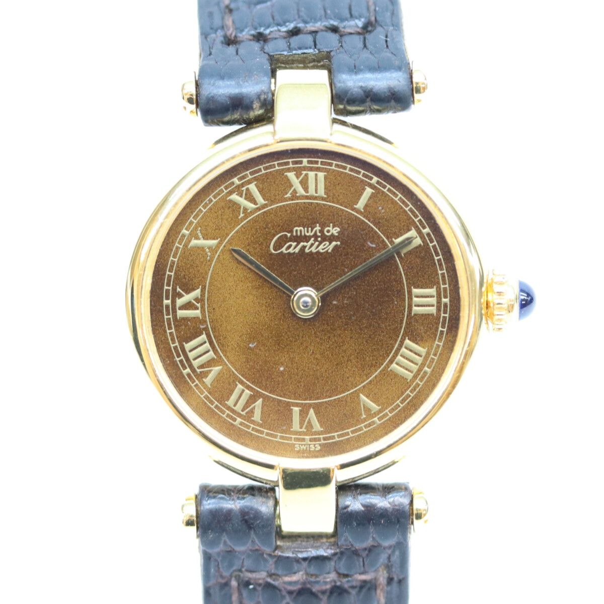 Cartier Must Vendome SM Vermeil Mahogany Brown Dial Watch