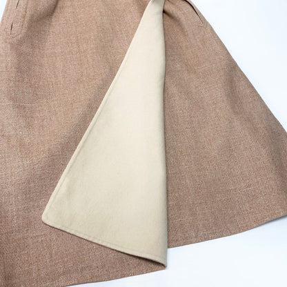 Hermes Double Face Wrap Coat Sleeveless Long Pink Beige Cashmere 38 — view 5