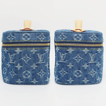 Louis Vuitton Nice Mini Vanity Bag Monogram Denim Leather Blue — view 4