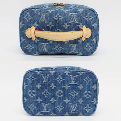 Louis Vuitton Nice Mini Vanity Bag Monogram Denim Leather Blue — view 3