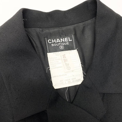 Chanel C Vintage Short Sleeve Dress Gold Button CC Logo Black 42 — view 6