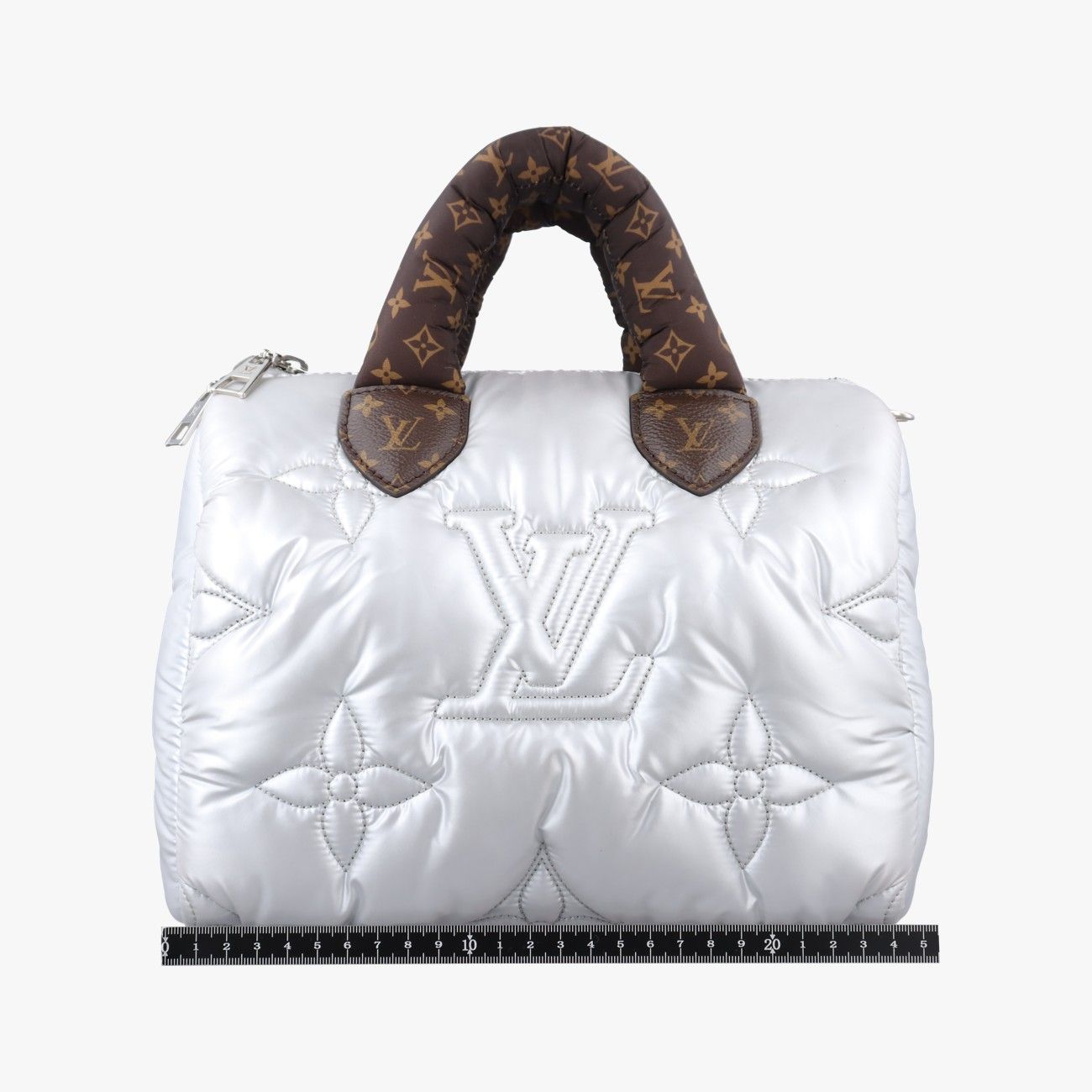 Louis Vuitton Speedy Bandouliere 25 Silver Recycled Metallic Nylon Handbag — view 2