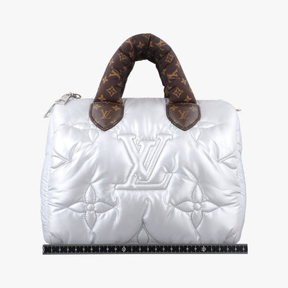 Louis Vuitton Speedy Bandouliere 25 Silver Recycled Metallic Nylon Handbag — view 2