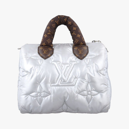 Louis Vuitton Speedy Bandouliere 25 Silver Recycled Metallic Nylon Handbag