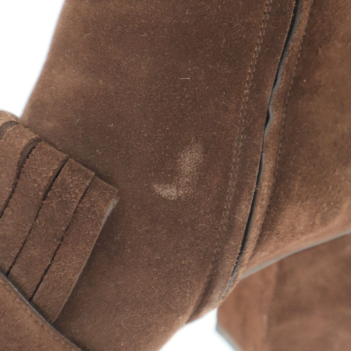 Gucci GG Marmont Fringe Suede Leather Ankle Boots Brown — view 7
