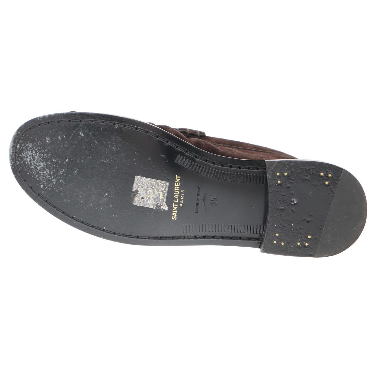 Saint Laurent Paris le Loafers Soft Suede Leather Brown — view 4