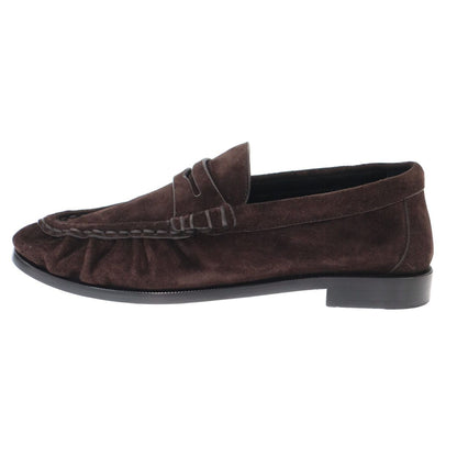 Saint Laurent Paris le Loafers Soft Suede Leather Brown — view 2
