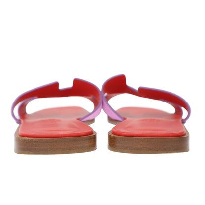 Hermes Oran Leather Sandals Purple Red — view 3