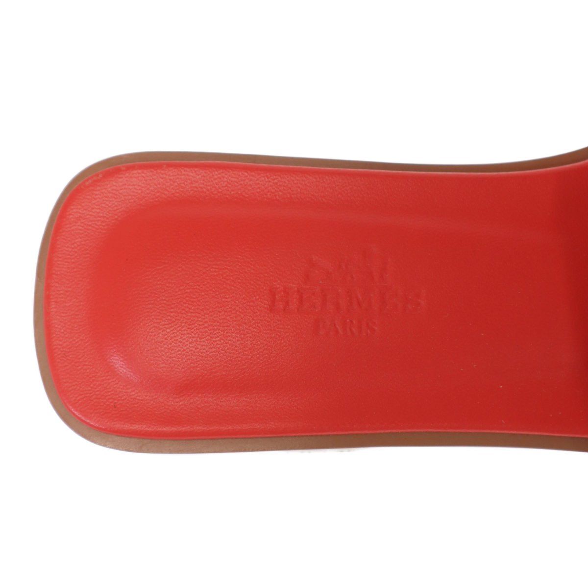 Hermes Oran Leather Sandals Purple Red — view 5