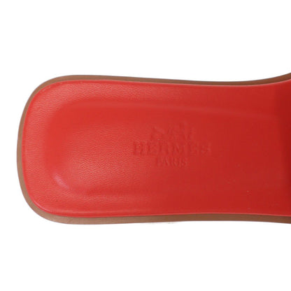 Hermes Oran Leather Sandals Purple Red — view 5