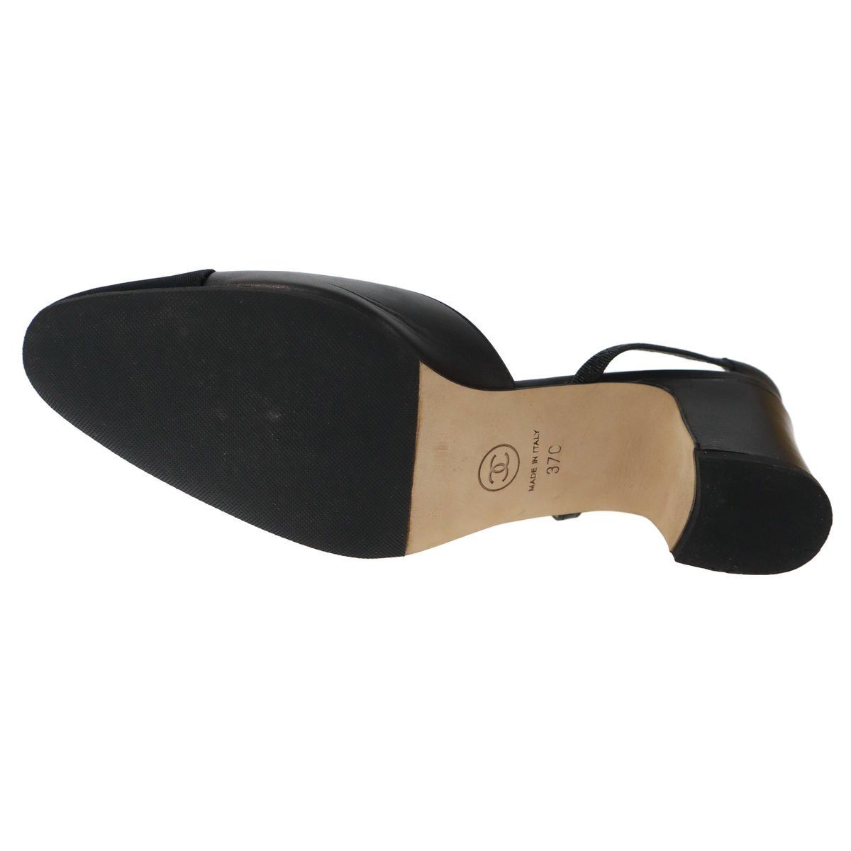 Chanel Slingback Strap Pumps Black Heel — view 4