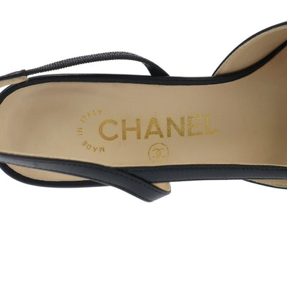 Chanel Slingback Strap Pumps Black Heel — view 5