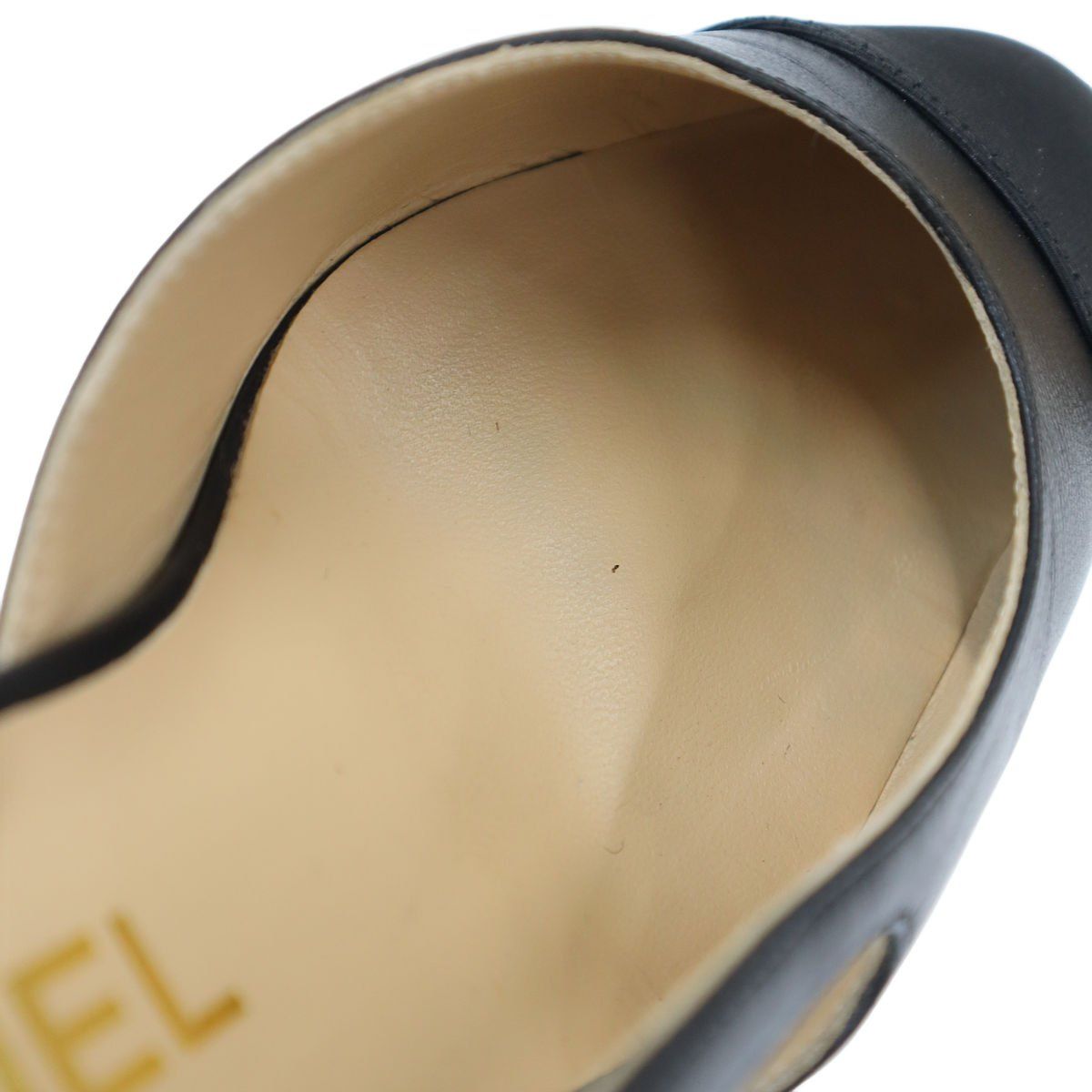 Chanel Slingback Strap Pumps Black Heel — view 7