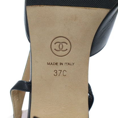 Chanel Slingback Strap Pumps Black Heel — view 6