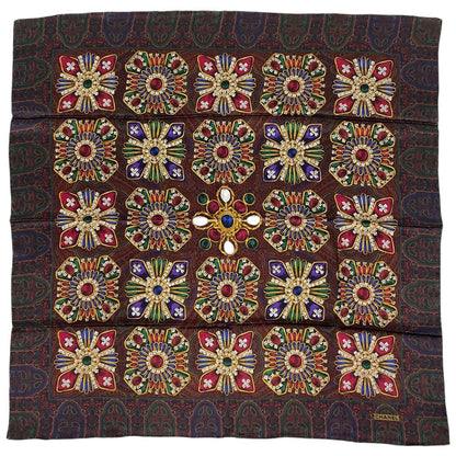 Chanel Scarf Bijou Silk Red Multicolor