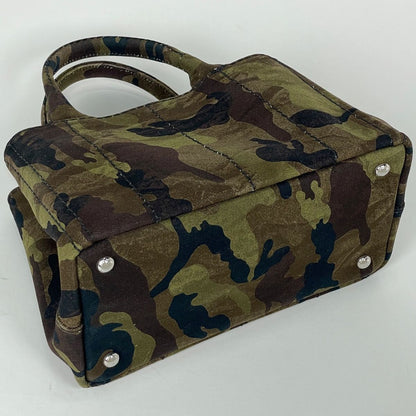 Prada Canapa Tote Bag 2-Way Mini Camouflage Canvas Green Brown — view 2
