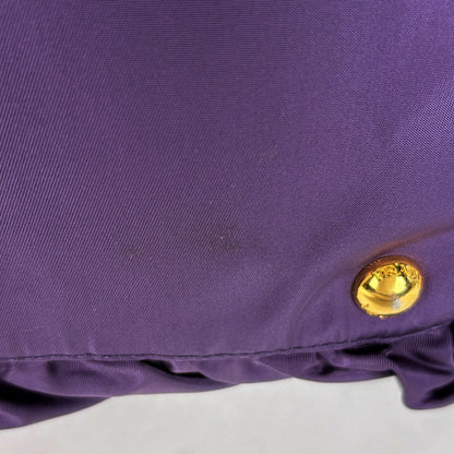 Prada Handbag Gathered Nylon Purple — view 4