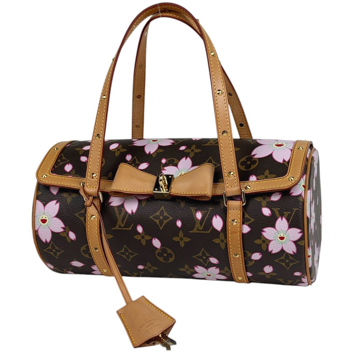 Louis Vuitton Papillon Handbag Ribbon Cherry Blossom Takashi Murakami Monogram