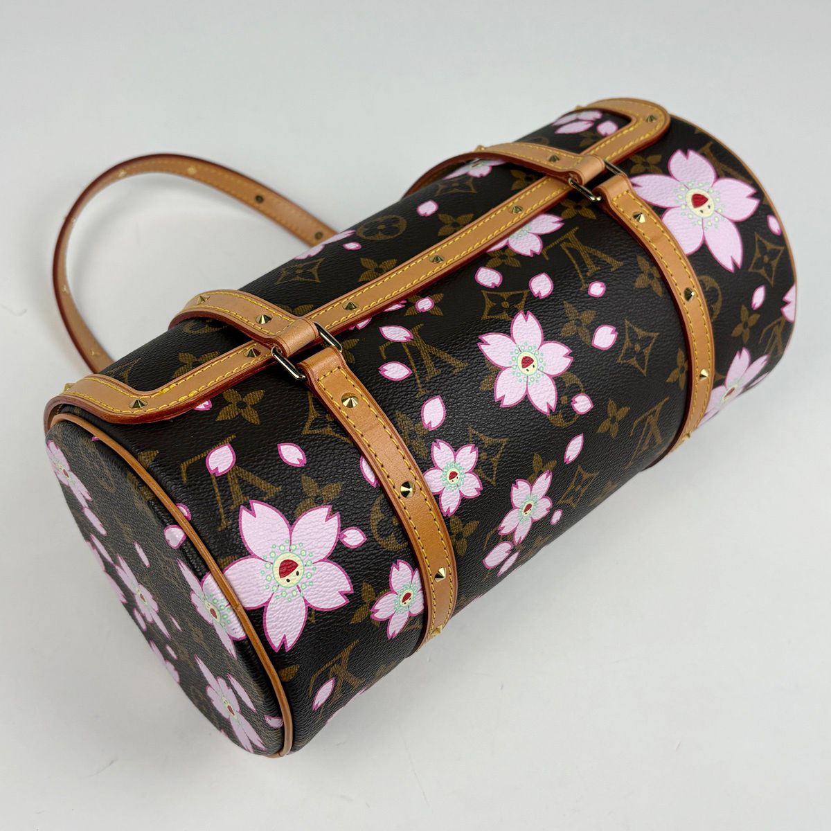 Louis Vuitton Papillon Handbag Ribbon Cherry Blossom Takashi Murakami Monogram — view 2