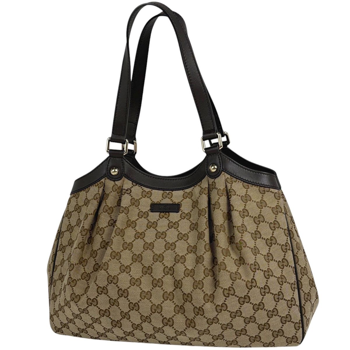 Gucci Tote Bag GG Pattern Canvas Brown
