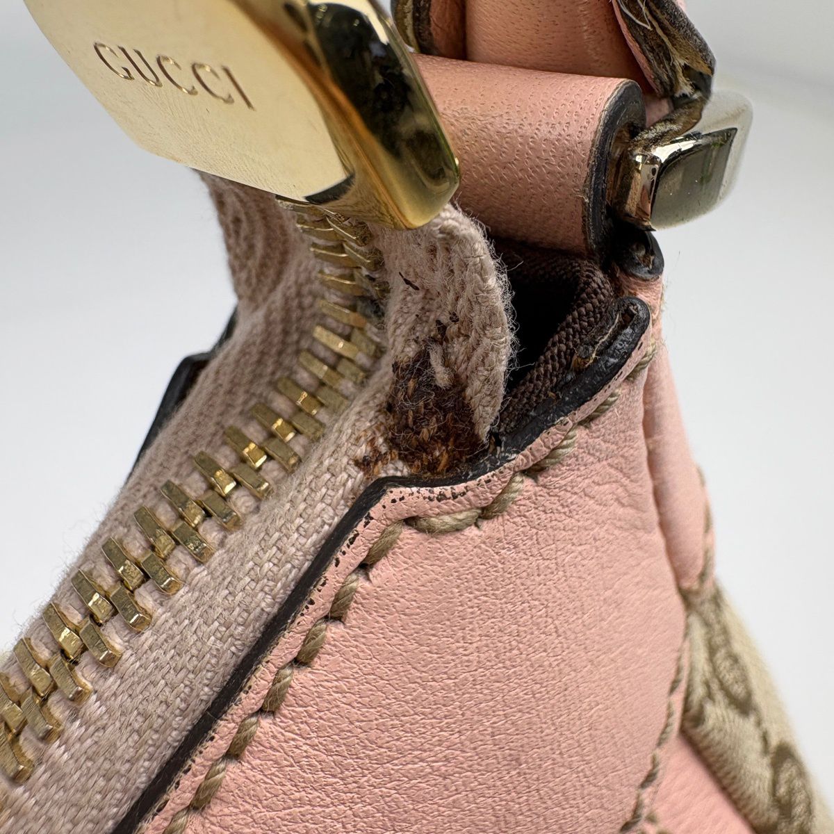 Gucci Shoulder Bag GG Pattern Abbey Canvas Beige Pink — view 6