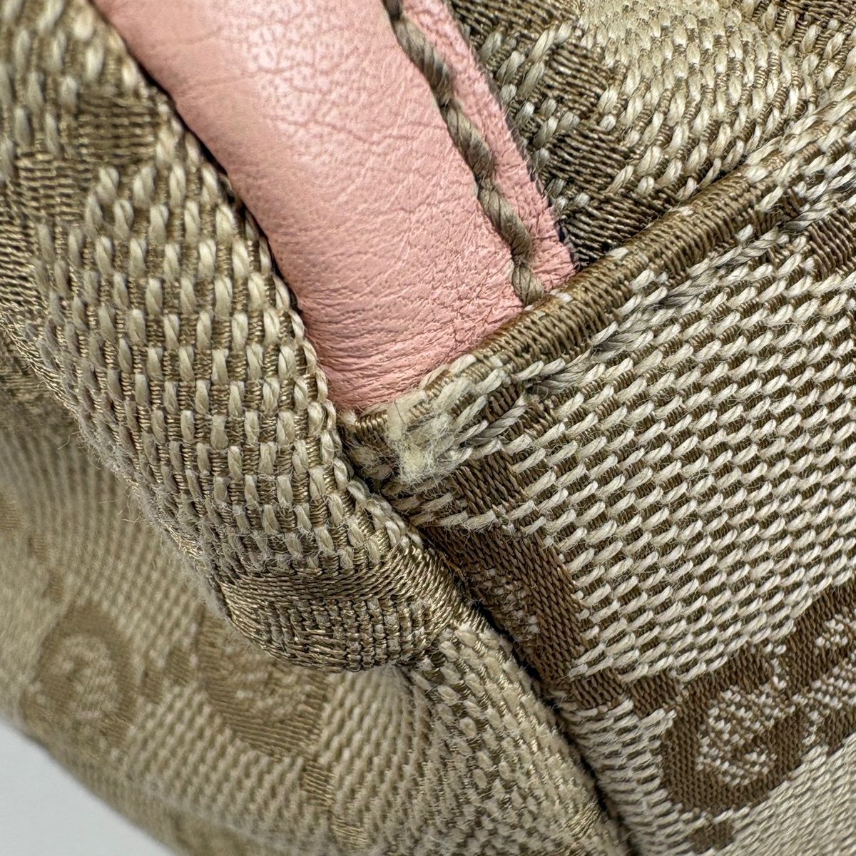 Gucci Shoulder Bag GG Pattern Abbey Canvas Beige Pink — view 3