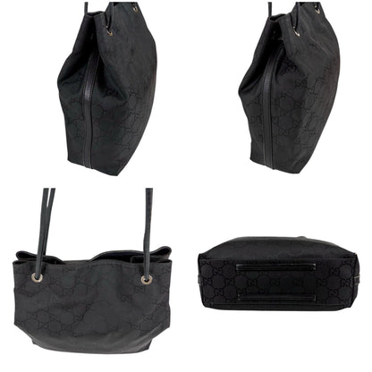 Gucci GG Nylon Canvas Shoulder Bag Tote Black — view 3