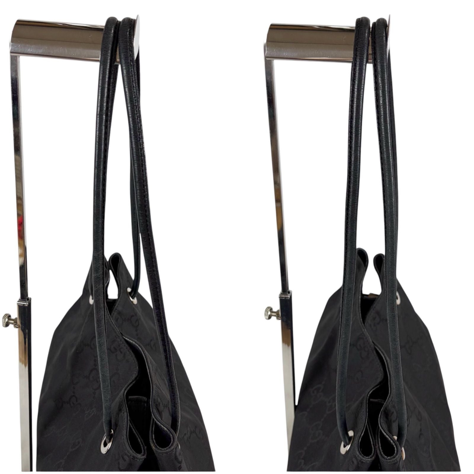 Gucci GG Nylon Canvas Shoulder Bag Tote Black — view 6