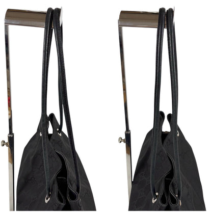 Gucci GG Nylon Canvas Shoulder Bag Tote Black — view 6