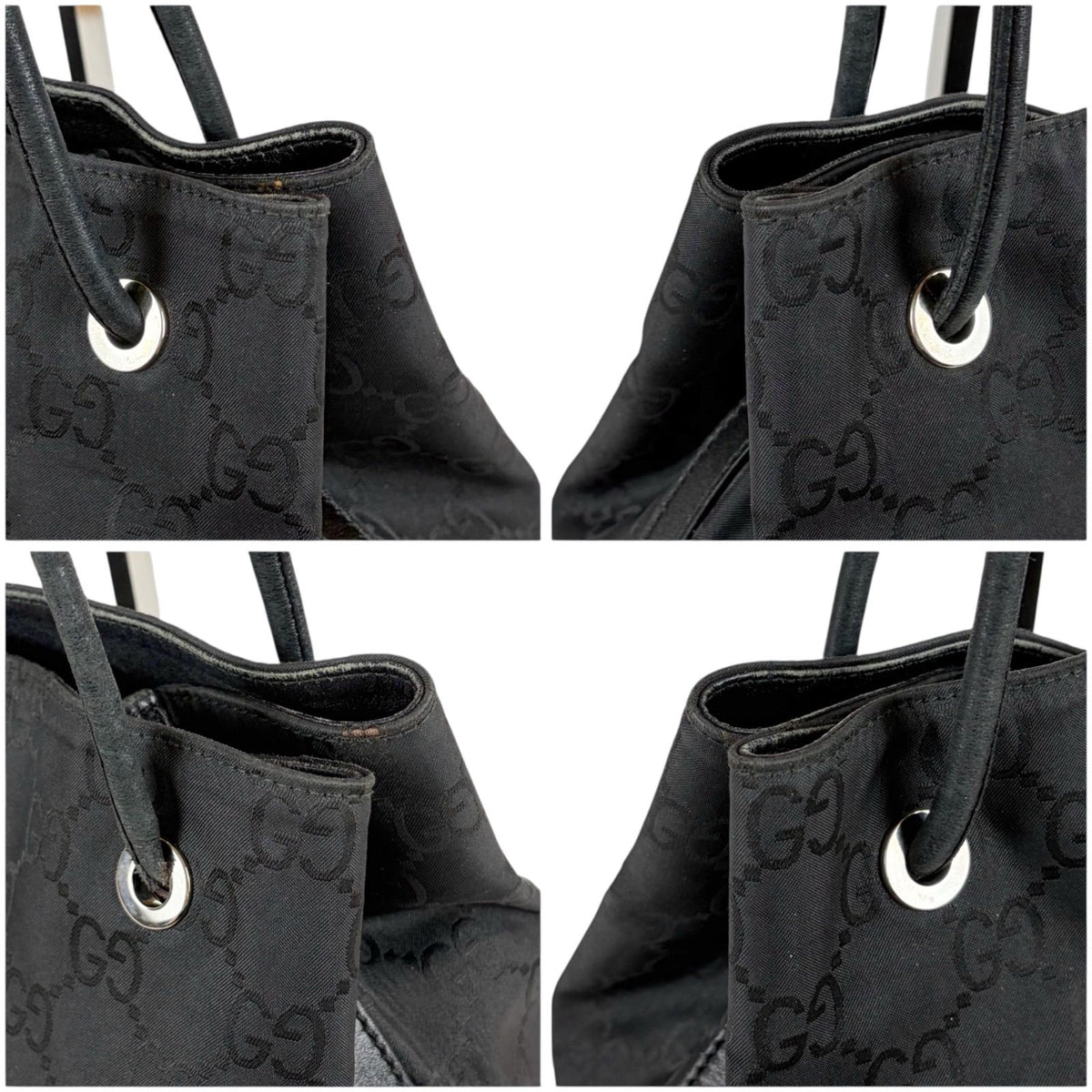 Gucci GG Nylon Canvas Shoulder Bag Tote Black — view 4
