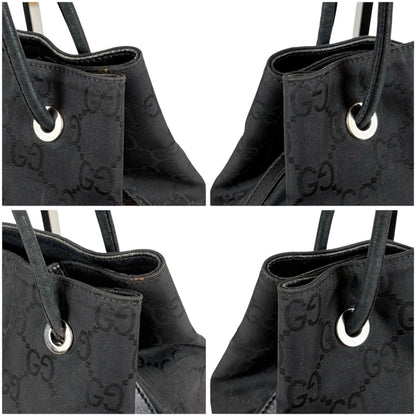 Gucci GG Nylon Canvas Shoulder Bag Tote Black — view 4