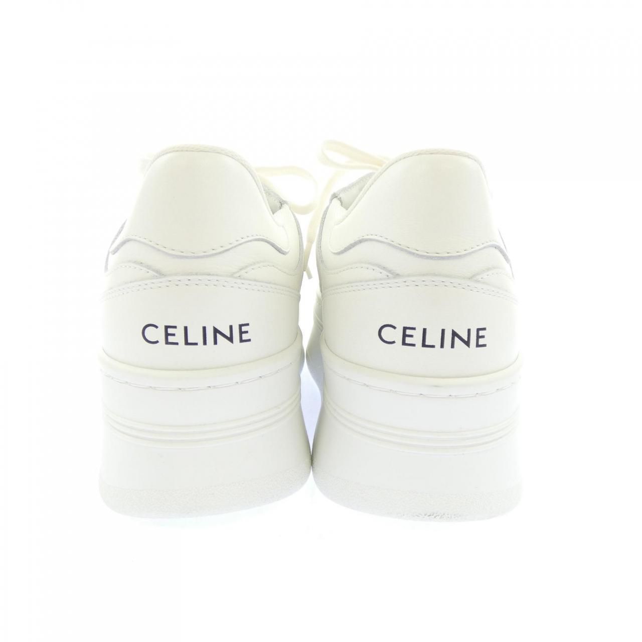Celine Triomphe Block Wedge Sneakers with Patch — view 5