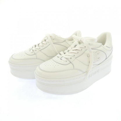 Celine Triomphe Block Wedge Sneakers with Patch — view 3