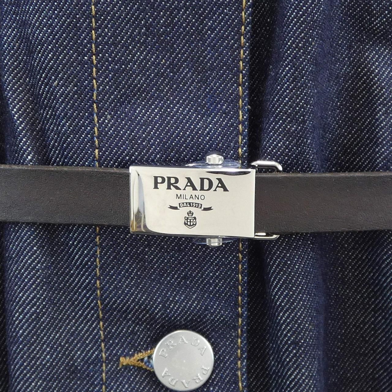 Prada Belted Denim Dress — view 7