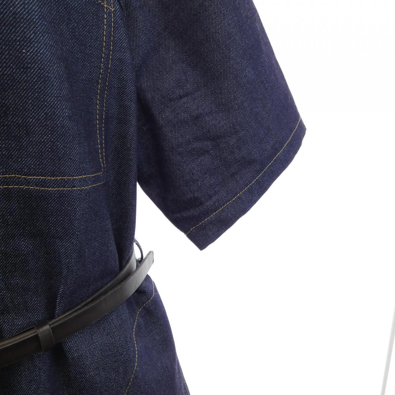 Prada Belted Denim Dress — view 6