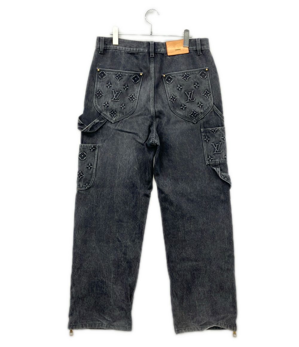 Louis Vuitton Monogram Carpenter Denim Pants Chx 30 — view 2
