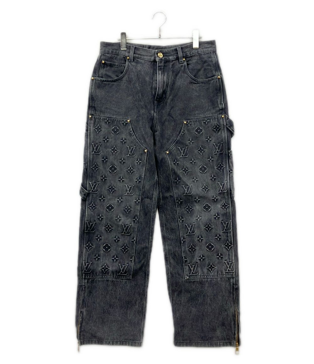 Louis Vuitton Monogram Carpenter Denim Pants Chx 30