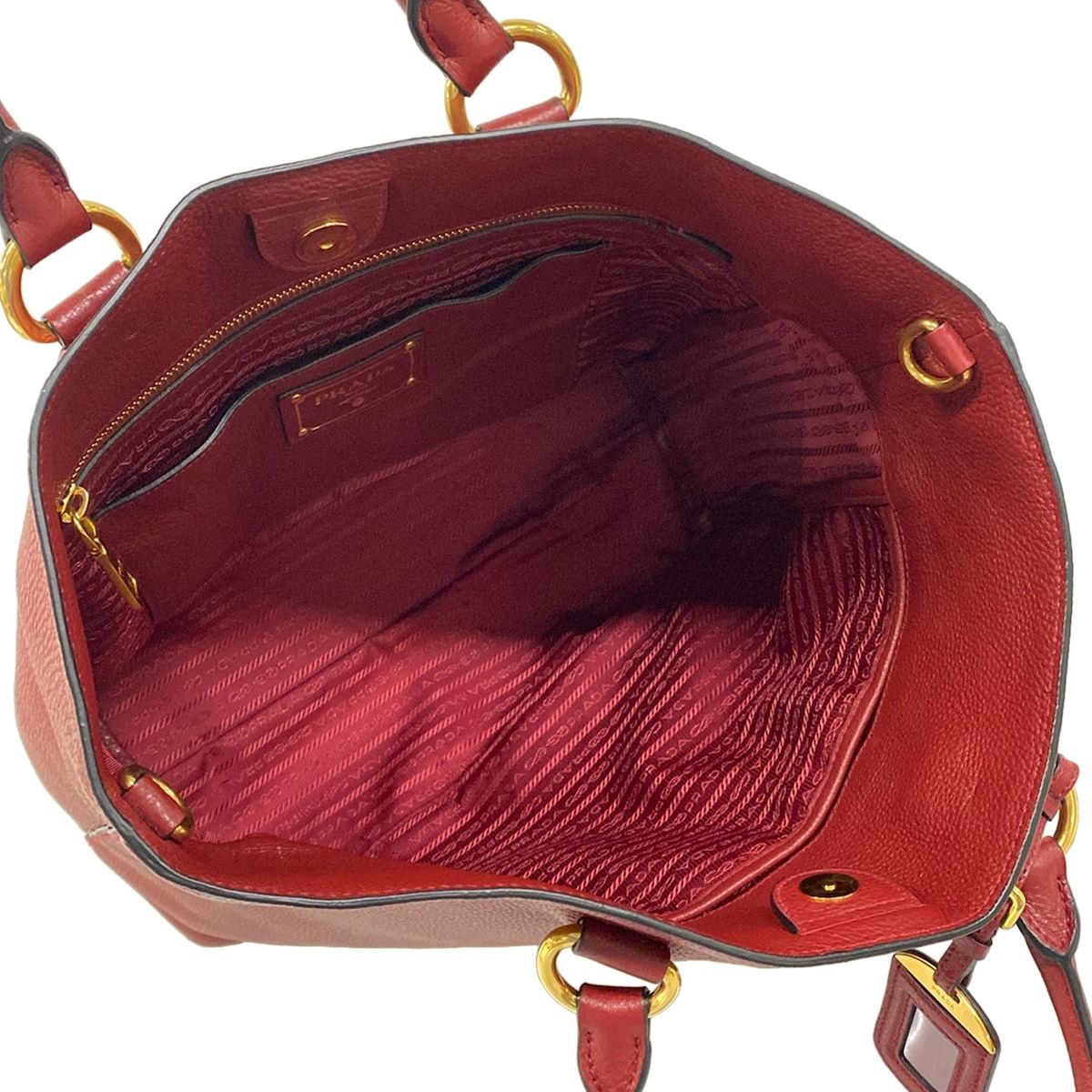 Prada Tote Bag Red Leather — view 7